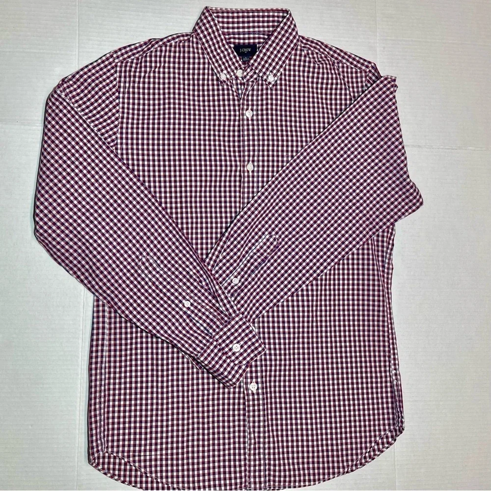 J. Crew Checkered Cotton Shirt Mens Small Button Down Long Sleeve